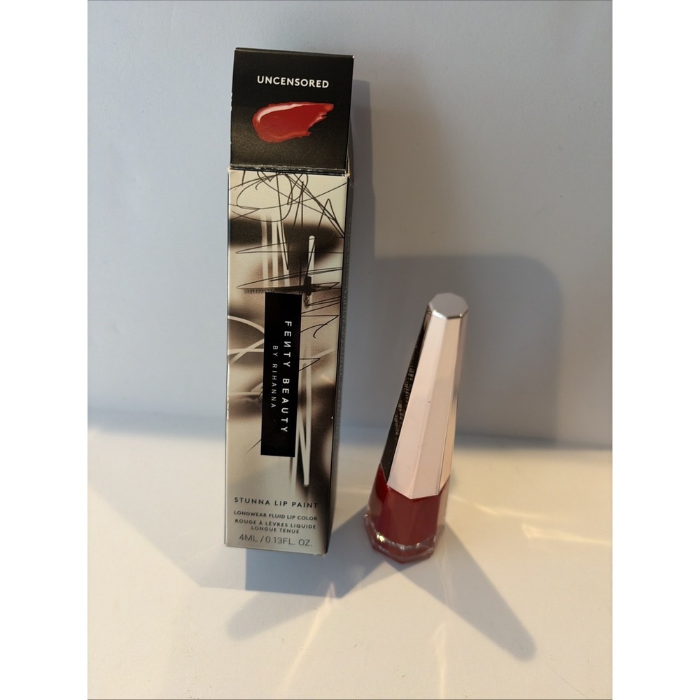 NEW FENTY BEAUTY Stunna Lip Paint Longwear Fluid Lip Color UNCENSORED Red 0.13oz